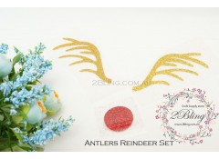 Iron-on transfer, Christmas Glitter, "Antlers Reindeer Set"